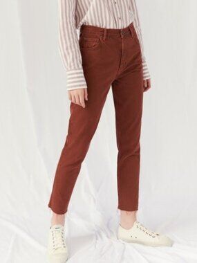 NWT Mih Jeans Mimi High Rise Slim Rust Raw Hem 25